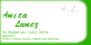 anita luncz business card